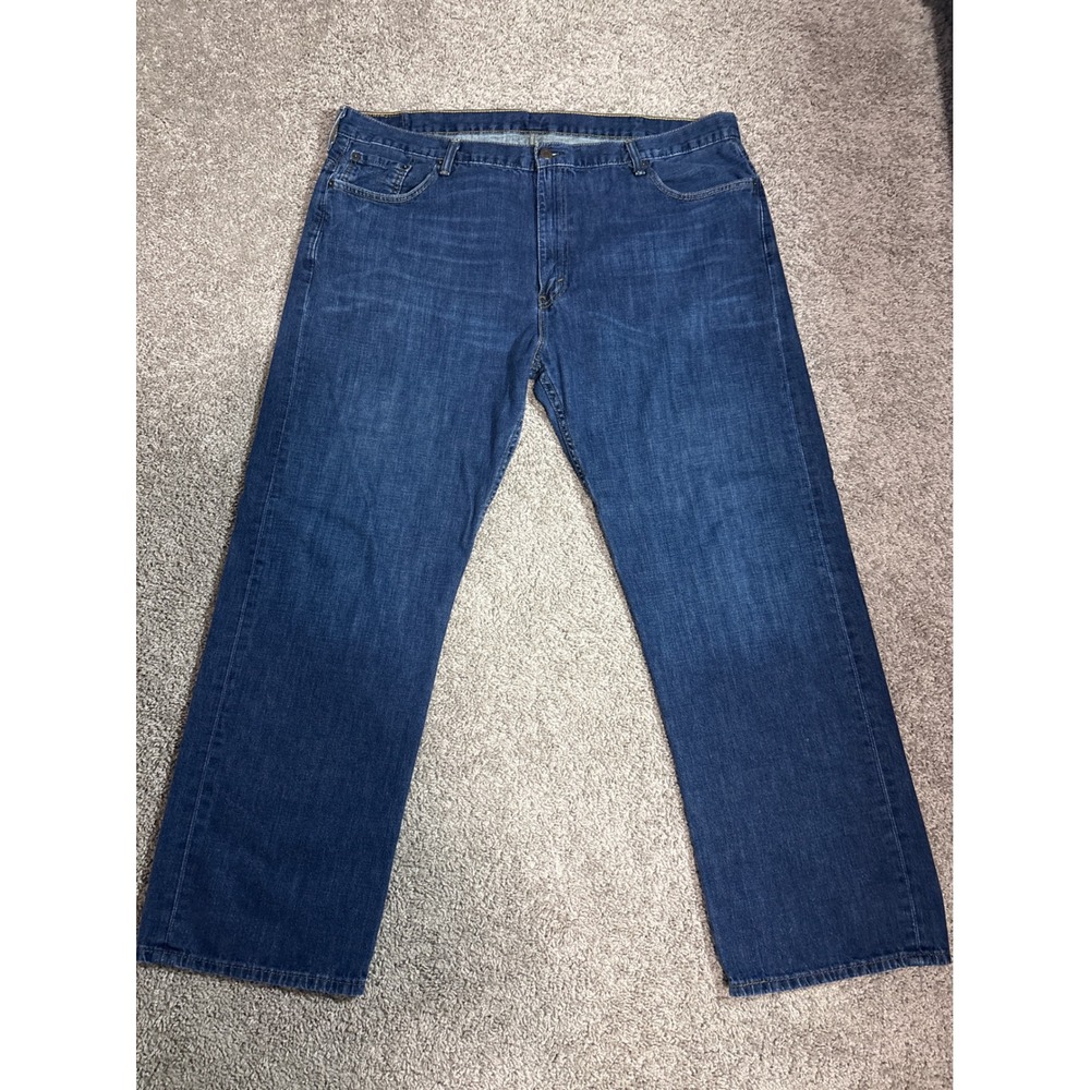 Levis 569 Relaxed Straight Leg Jeans Mens 42X32 Dark Wash Blue Denim